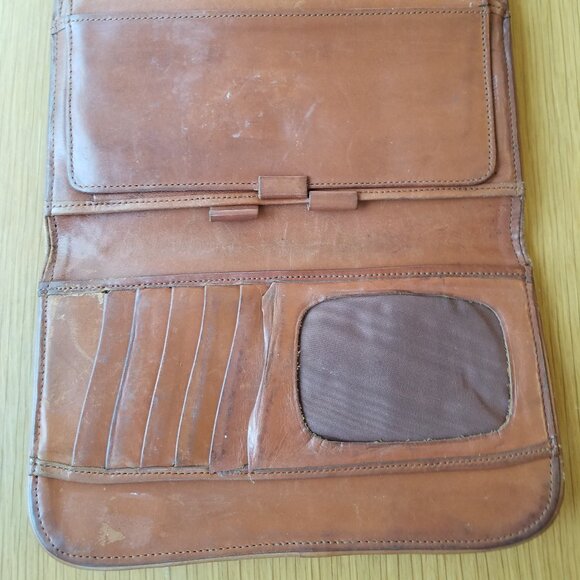 Vintage Dooney & Bourke AWL Brown Pebbled Leather Madison Clutch Wallet - Picture 4 of 15